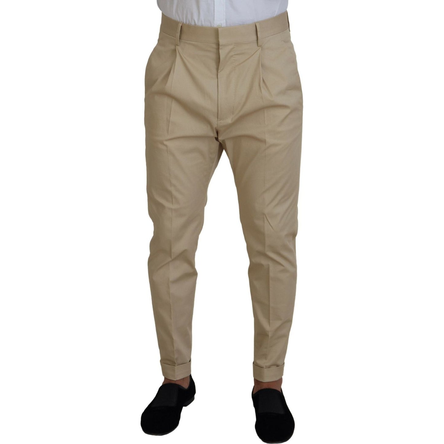 Dsquared² Beige Cotton Single Breasted 2 Piece CIPRO Suit beige-cotton-single-breasted-2-piece-cipro-suit