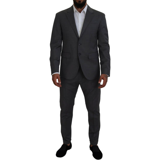 Dsquared² Gray Wool Single Breasted 2 Piece CIPRO Suit gray-wool-single-breasted-2-piece-cipro-suit