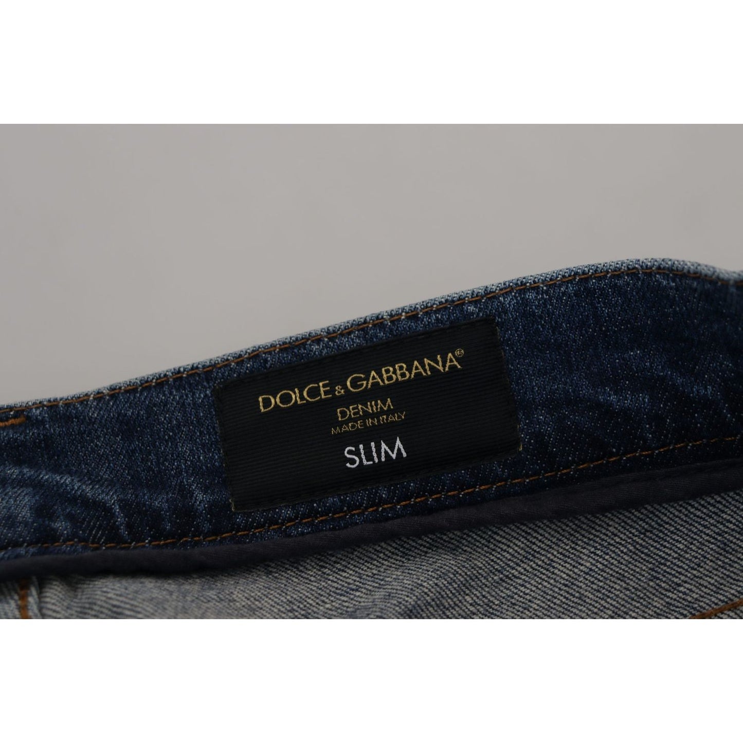 Dolce & Gabbana Elegant Slim-Fit Denim Pants in Blue Washed blue-washed-cotton-low-waist-denim-jeans-1