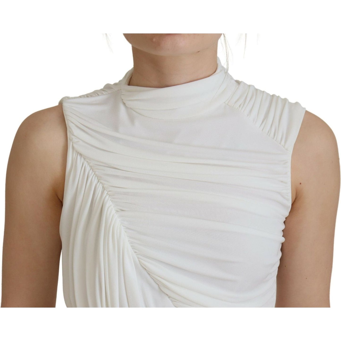 Dsquared² White Viscose Sleeveless Bodycon Mini Dress white-viscose-sleeveless-bodycon-mini-dress
