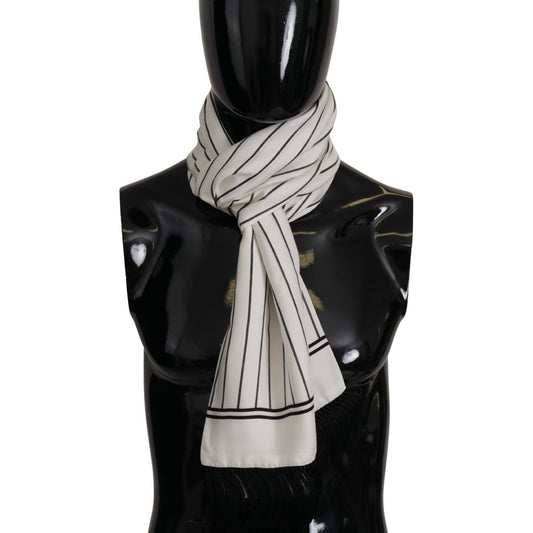 Dolce & Gabbana | Elegant Striped Silk Men's Scarf| McRichard Designer Brands   