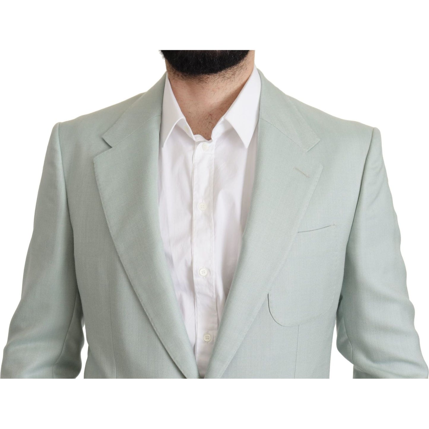 Dolce & Gabbana Elegant Mint Green Silk-Cashmere Blazer green-cashmere-jacket-blazer-jacket