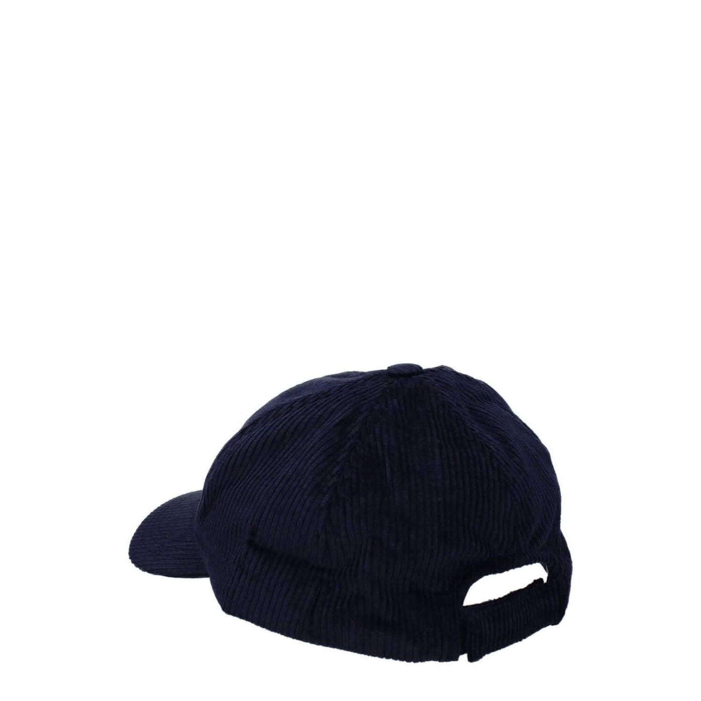 Back view of Isabel Marant Blue Cotton Cap (Baseball Hat) with strap closure, made from 74% cotton and 28% linen, in midnight blue.