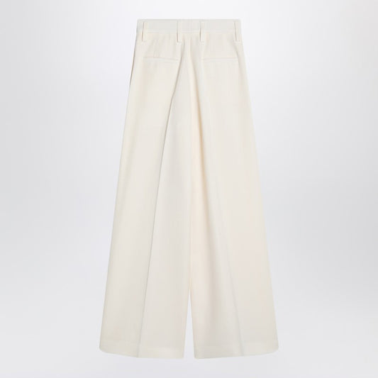 Jil Sander Wide cream trousers in silk blend