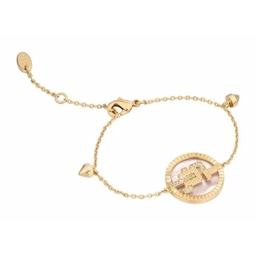 JUST CAVALLI JEWELS JEWELRY Mod. JCBR01203200 gold bracelet with a circular charm design.