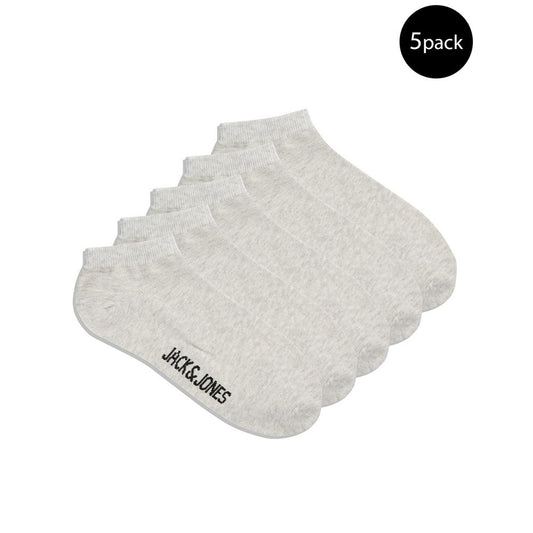 5-pack of Jack Jones Gray Cotton Socks for men, short and breathable design. Ideal everyday wear, made of cotton, polyester, elastane.
