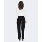 Jacqueline De Yong Black Elastane Pant