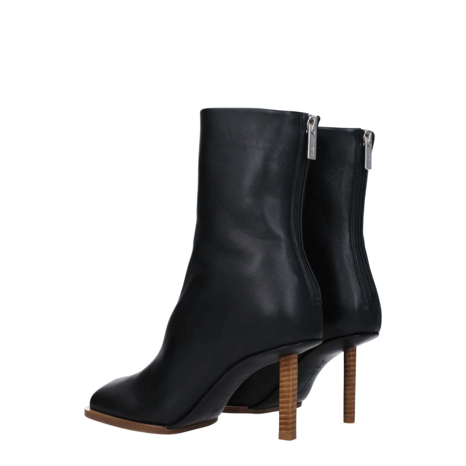 Jacquemus Black Leather Ankle Boots