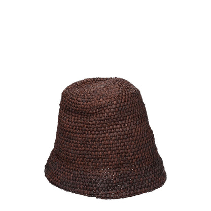 Jacquemus Brown Raffia Bucket Hat made from 100% raphia with front logo, casual style, color variations, MPN 235AC4505046850.