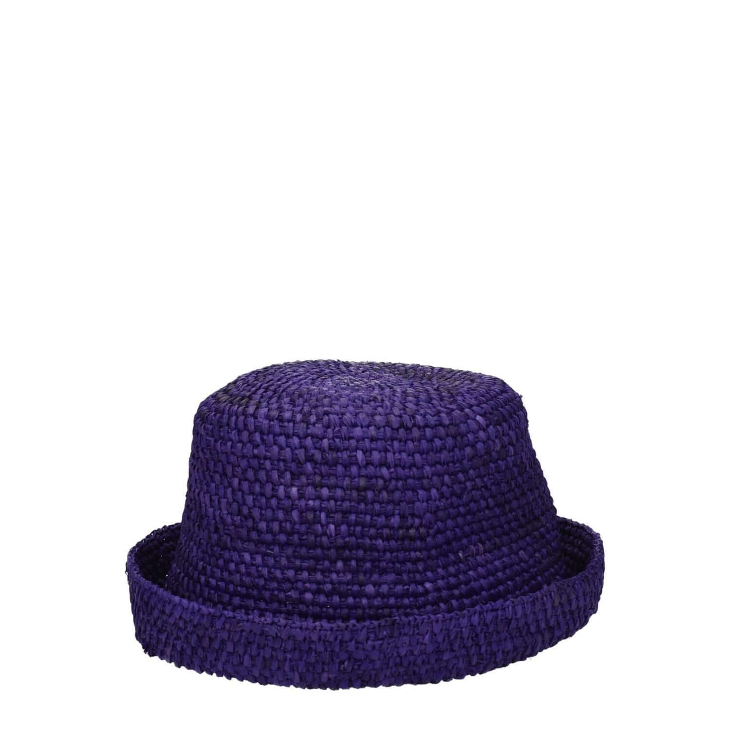 Jacquemus Purple Raffia Hat featuring a logo on the front, casual style, 100% raffia composition in vibrant purple color.