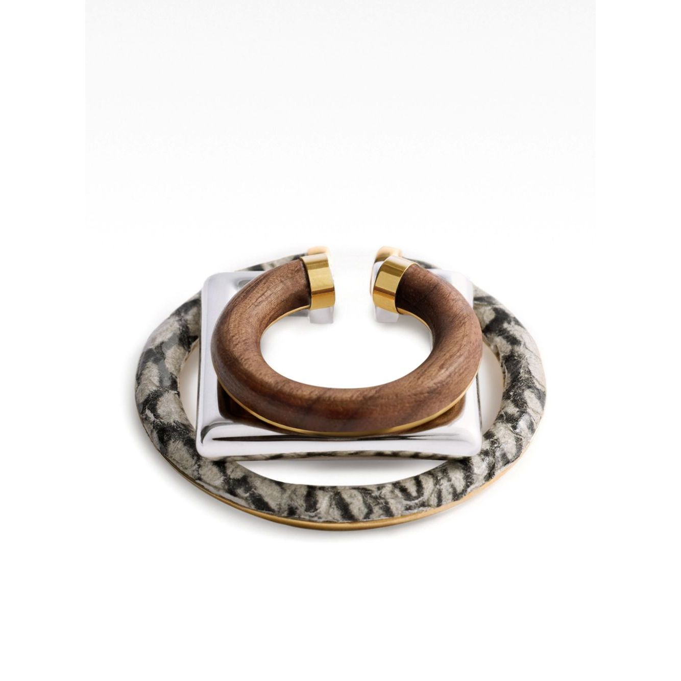 Jacquemus Trio of geometric ear-cuffs. Jewellery