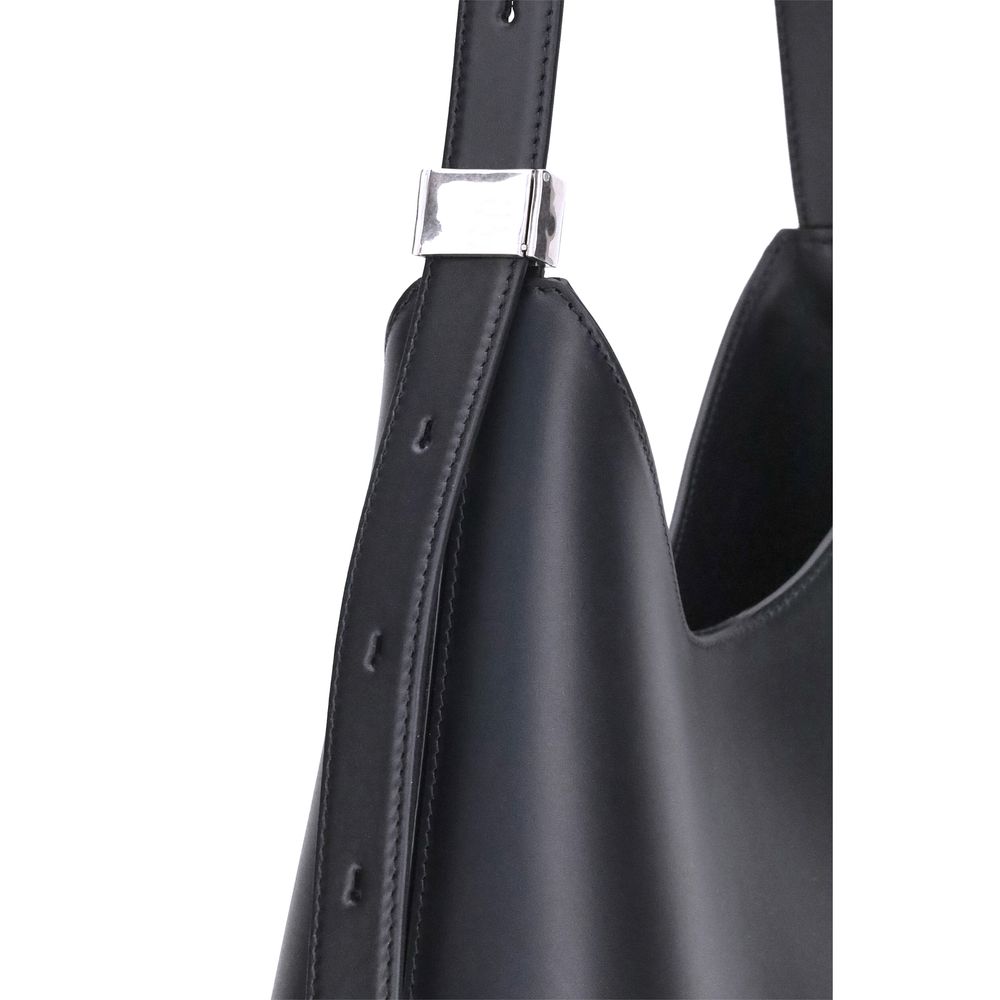 Jil Sander Black Calf Leather Bos Taurus Shoulder Bag