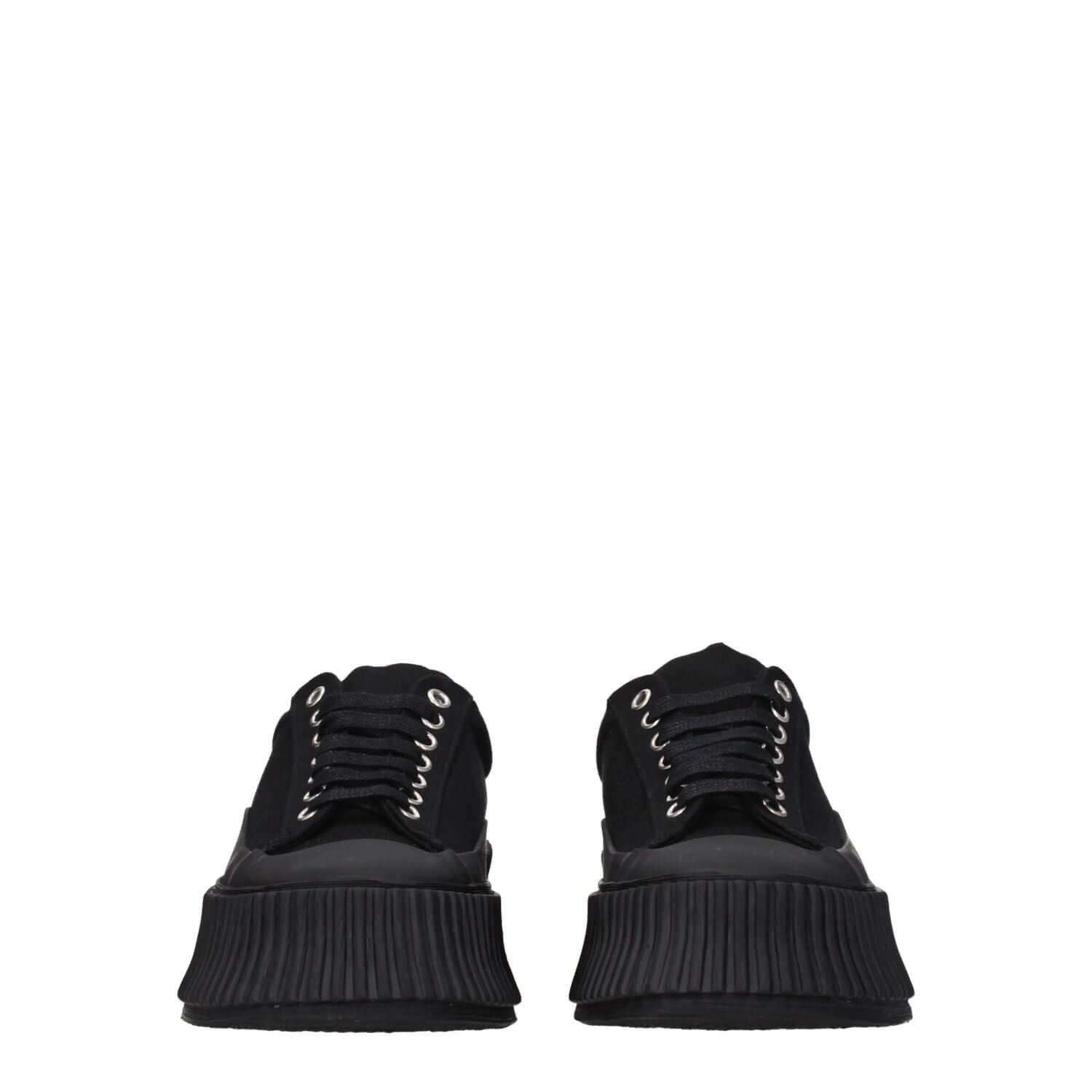 Jil Sander Black Fabric Chunky Sneakers