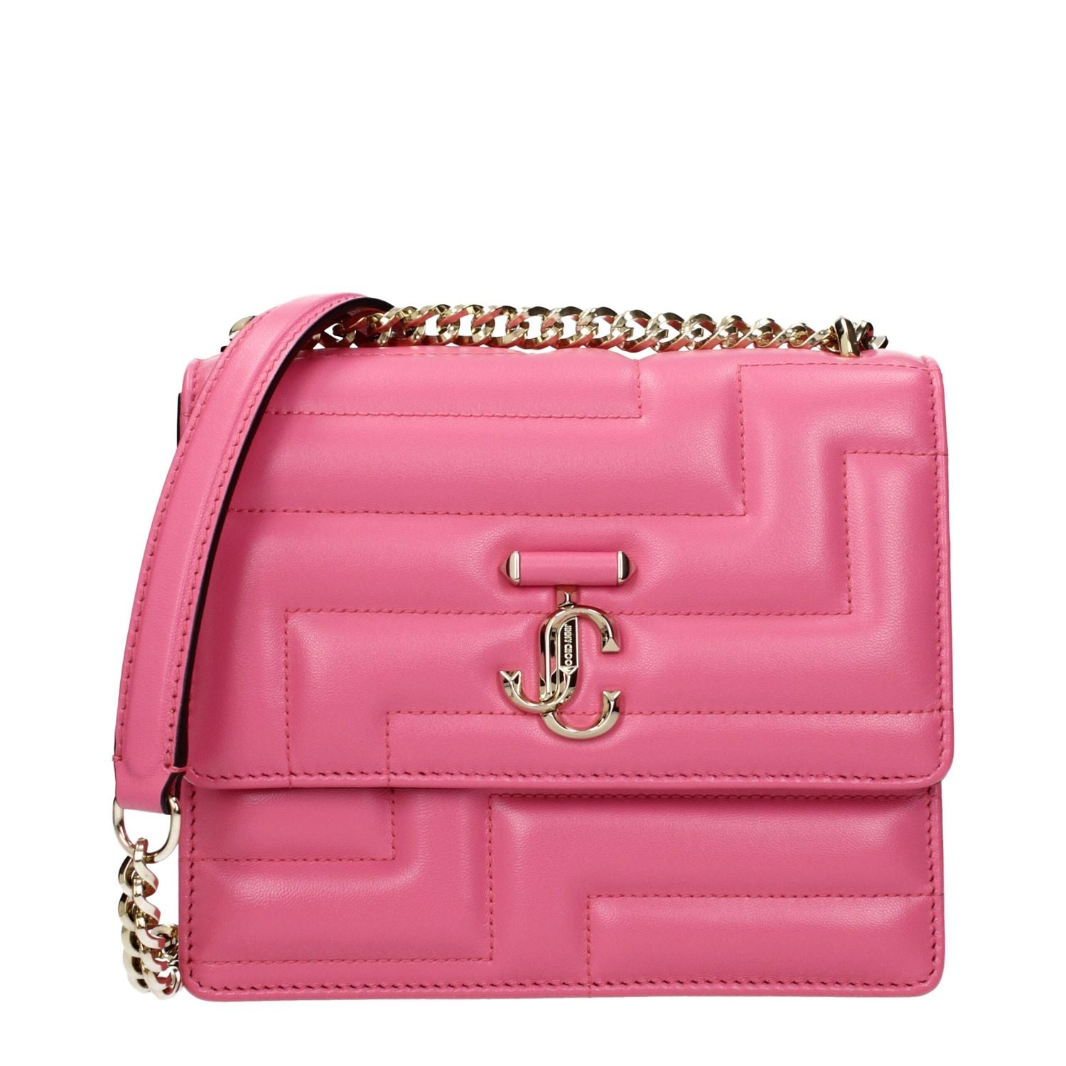 Jimmy Choo Avenue Quad quilted Pink Leather Shoulder Bag
