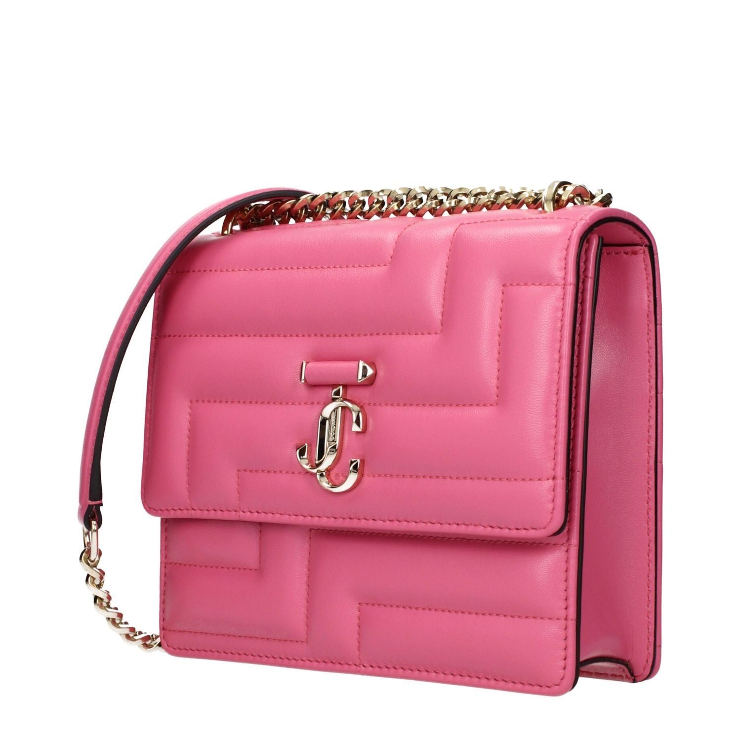 Jimmy Choo Avenue Quad quilted Pink Leather Shoulder Bag