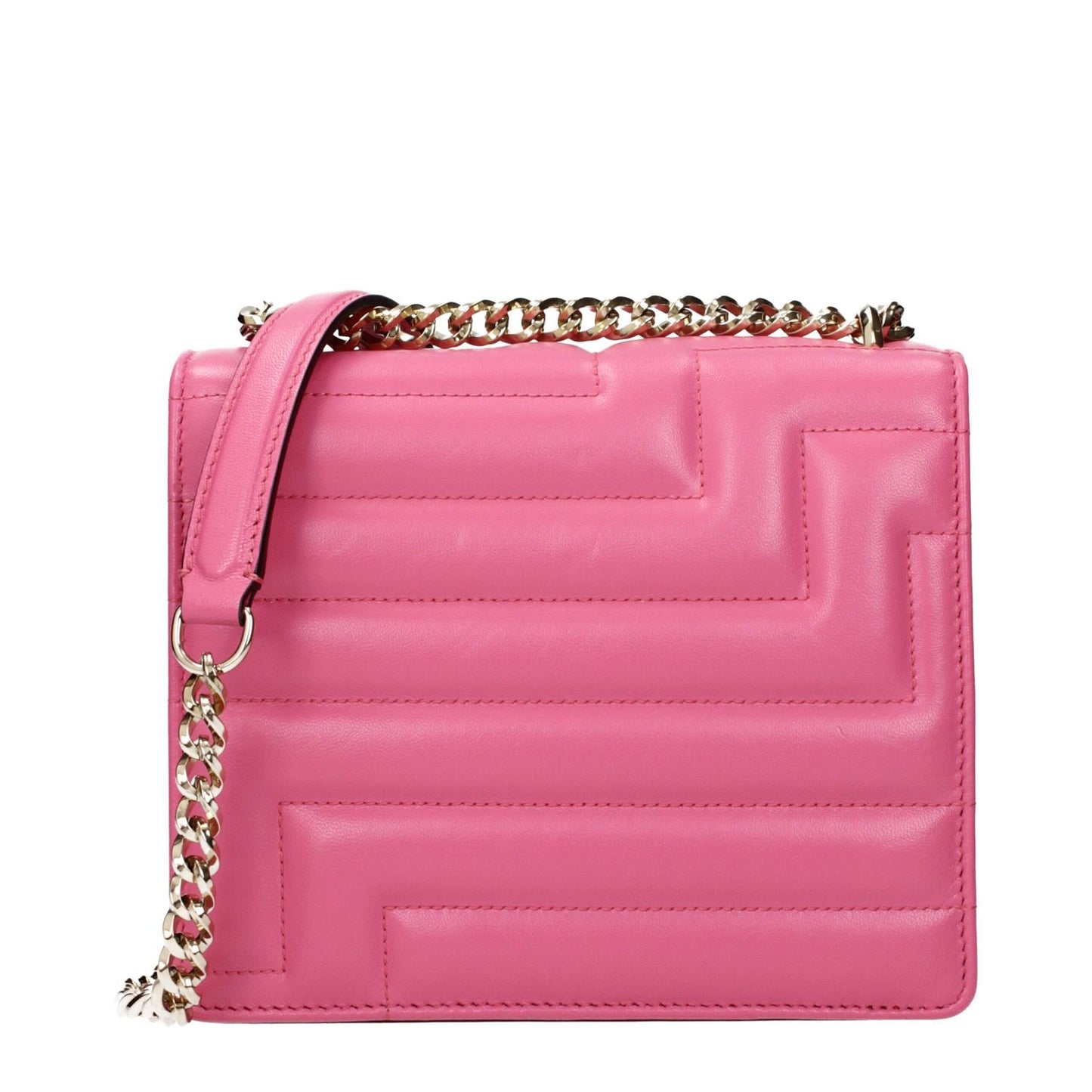 Jimmy Choo Avenue Quad quilted Pink Leather Shoulder Bag with gold chain detail
