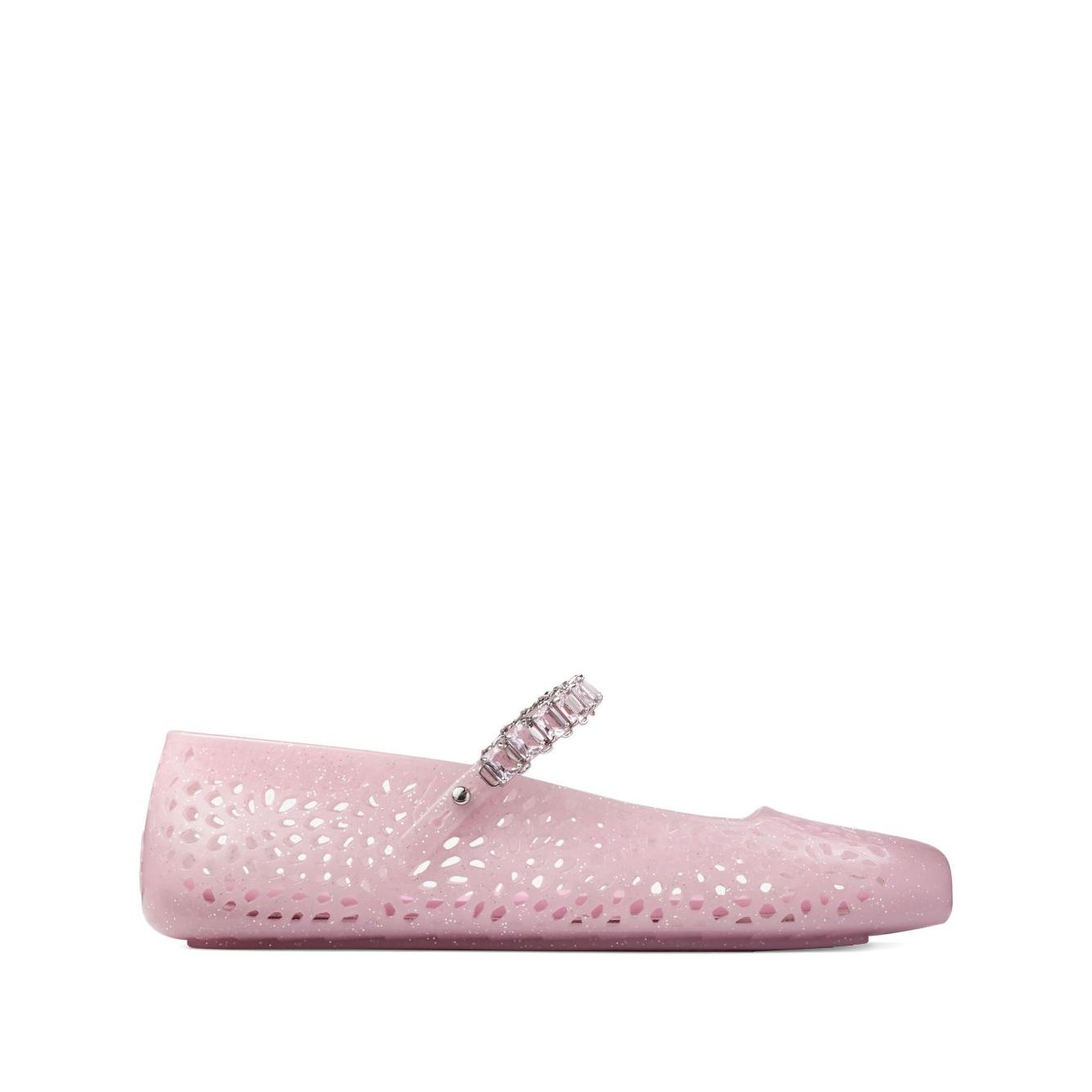 Jimmy Choo The Jelly Ballerina Flats with Crystal Embellishment