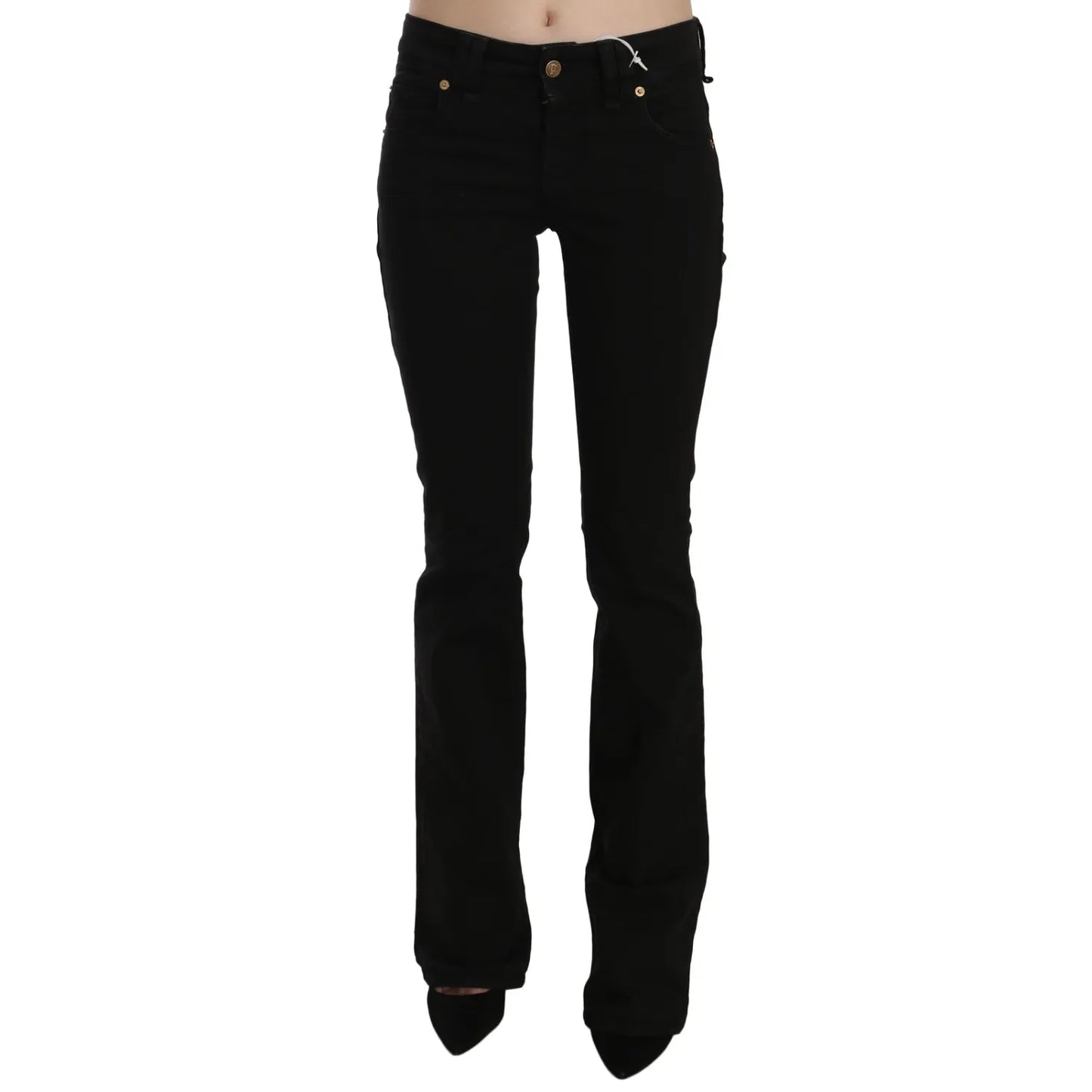 John Galliano Black Low Waist Slim Leg Skinny Denim Casual Pants Jeans