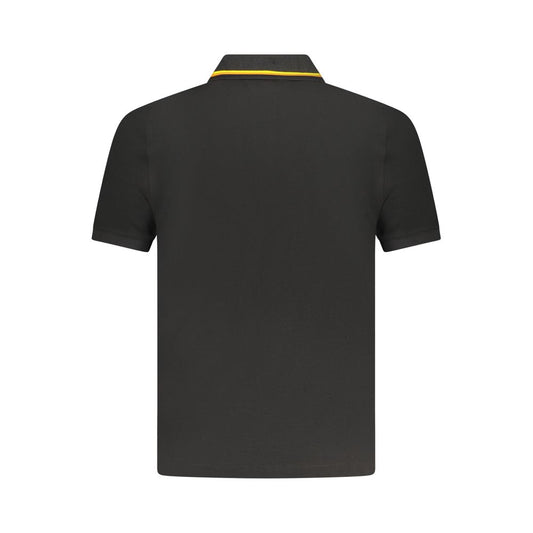K-WAY Black Cotton Polo Shirt - Short sleeve, 2 buttons, with logo application