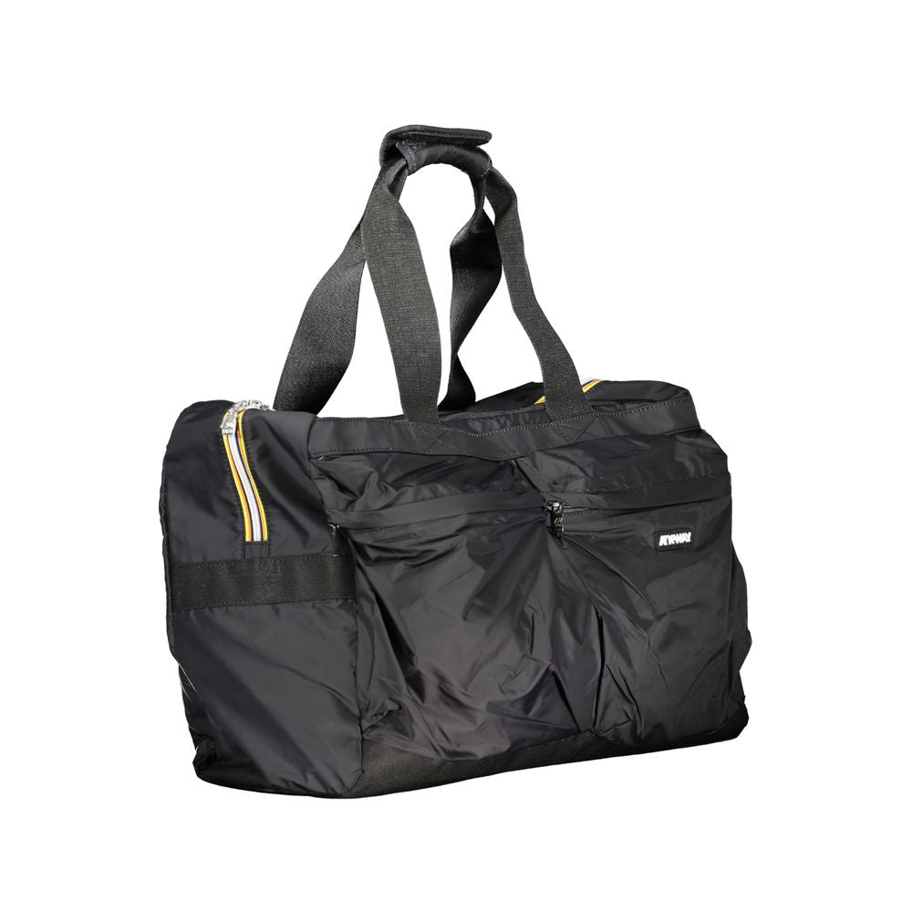 K-WAY Black Polyester Luggage And Travel bag with 2 shoulder handles, 3 external pockets, and zip closure.