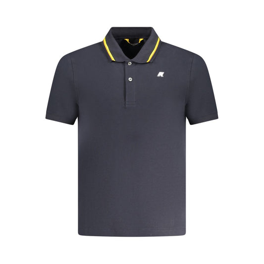 K-WAY Blue Cotton Polo Shirt with short sleeves, 2 buttons, and contrasting details featuring a logo.