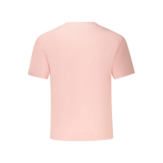 Back view of K-WAY Pink Cotton Men T-Shirt showing short sleeves and crew neck design.