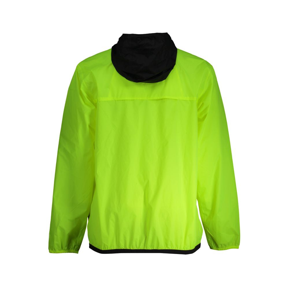 K-WAY Yellow Polyamide Men Jacket waterproof hooded back view