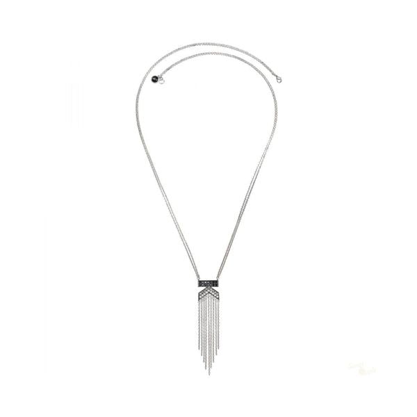 Elegant silver necklace from KARL LAGERFELD JEWELS JEWELRY Mod. 5448352 with tassel design