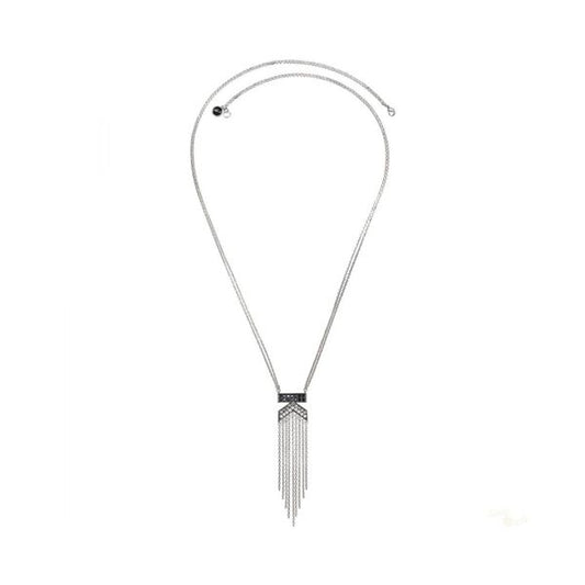 Elegant silver necklace from KARL LAGERFELD JEWELS JEWELRY Mod. 5448352 with tassel design