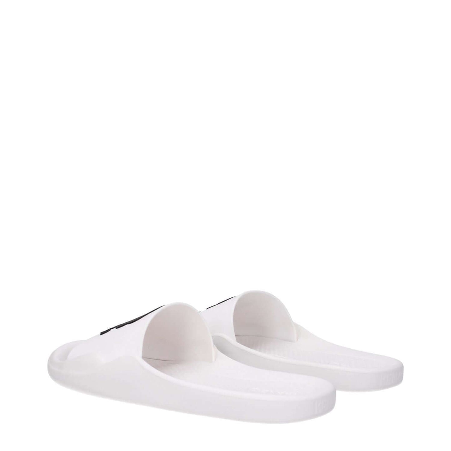 Kenzo White Cotton Slippers with logo, rubber sole, open toe, low flat heel, MPN FE52MU110P5102, casual design for comfort and style.