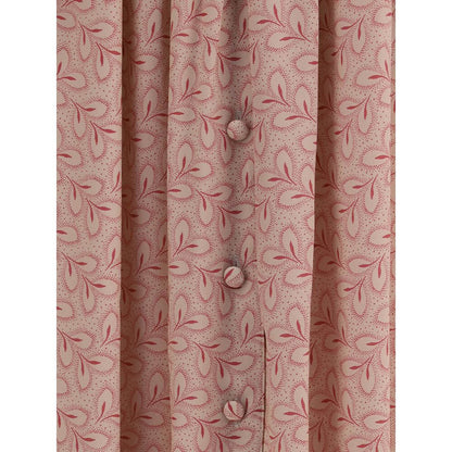 Detail of Kristina Ti Multicolor Silk Long Skirt with delicate foliage print and front button closure for a boho refined look.