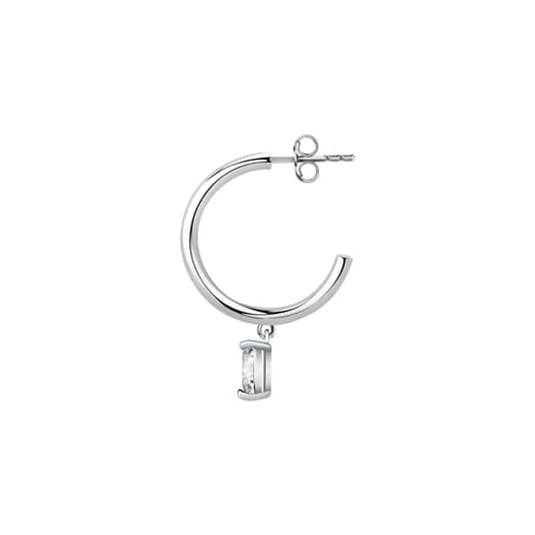 LA PETITE STORY JEWELRY Mod. LPS02AQM26 silver hoop earring with crystal charm
