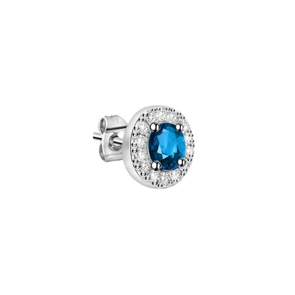 Elegant single earring with blue gemstone from LA PETITE STORY JEWELRY Mod. LPS02ARQ15, ideal for stylish occasions.