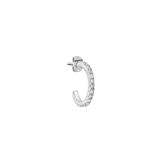 LA PETITE STORY JEWELRY Mod. LPS02ARQ25 elegant hoop earring with sparkling stones in silver.