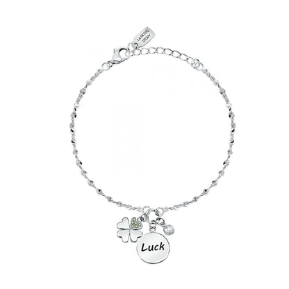 LA PETITE STORY JEWELRY Mod. LPS05ARR62 silver bracelet with charms including "Luck" pendant.