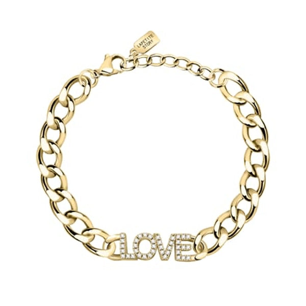 LA PETITE STORY JEWELRY Mod. LPS05ASD35 gold chain bracelet with 'LOVE' charm