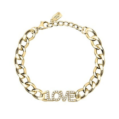 LA PETITE STORY JEWELRY Mod. LPS05ASD35 gold chain bracelet with 'LOVE' charm