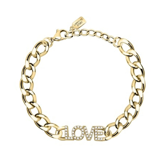 LA PETITE STORY JEWELRY Mod. LPS05ASD35 gold chain bracelet with 'LOVE' charm