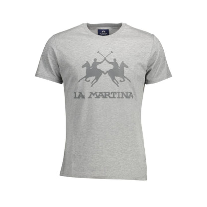 La Martina Brown Cotton Men T-Shirt with La Martina logo and crew neck design