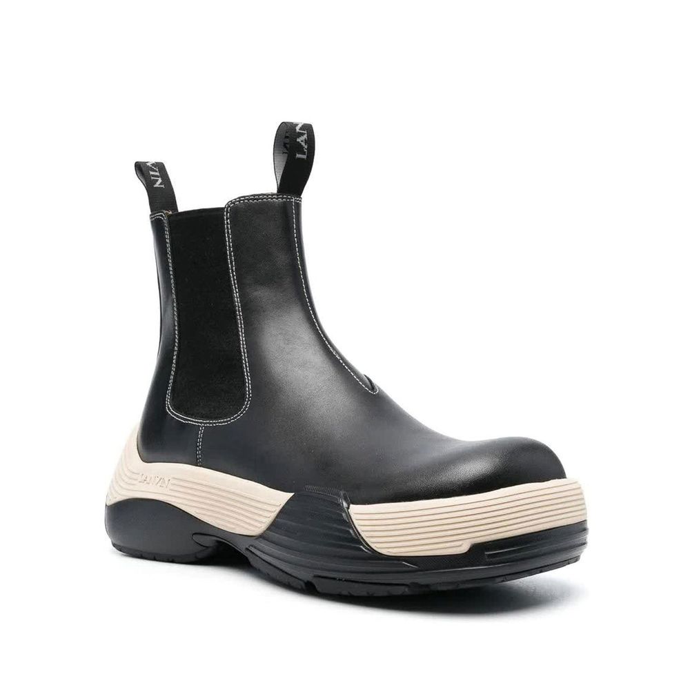Lanvin Black Calfskin Chelsea Boots