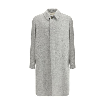 Lardini Gray Fleece Wool Coat