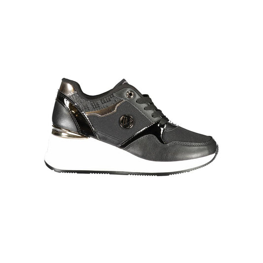 Laura Biagiotti Black Polyester Sneaker 1728,67465543840,Athletic - Sneakers - Shoes,Black,EU37/US7,Laura Biagiotti,New with tags,Shoes,Sneakers - Shoes,Women
