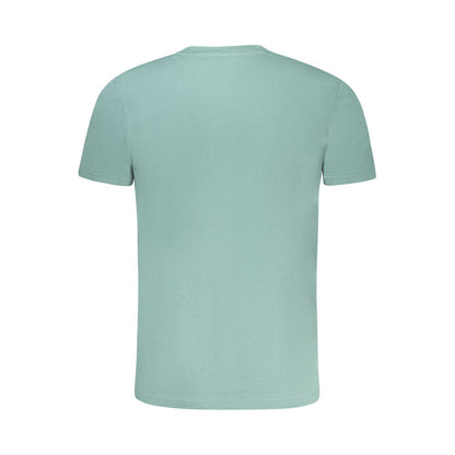 Back view of Lee Green Cotton Men T-Shirt showcasing soft fabric and unique color.