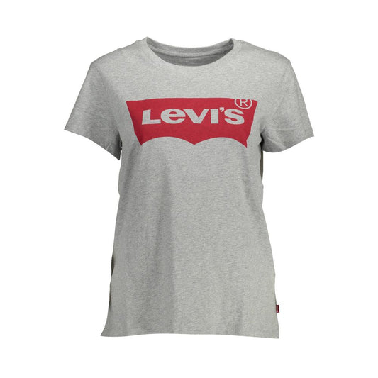 Levi's Brown Cotton Women T-Shirt with short sleeves, round neck, and iconic logo print, perfect for casual and versatile styling.