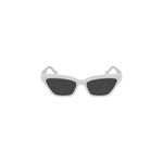 Liu Jo White Injected Women Sunglass with rectangular gray lenses, showcasing a modern and chic design for contemporary style.
