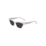 Liu Jo White Injected Women Sunglass with modern chic rectangular gray lens and pristine white frame, ideal for fashion-forward style.