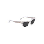Liu Jo White Injected Women Sunglass with black lenses and sleek white frame, stylish eyewear for a modern, sophisticated look.