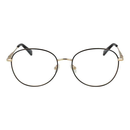 Longchamp Black Women Glasses Frame, metal full-rim, panto style with demo lenses, featuring a 54-17-140 size for women.
