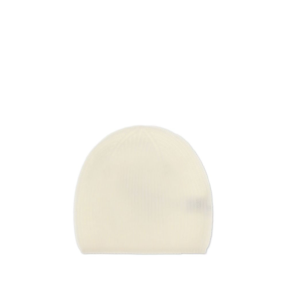 Loulou De Saison Cream Cashmere Beanie with ribbed texture for warmth and style