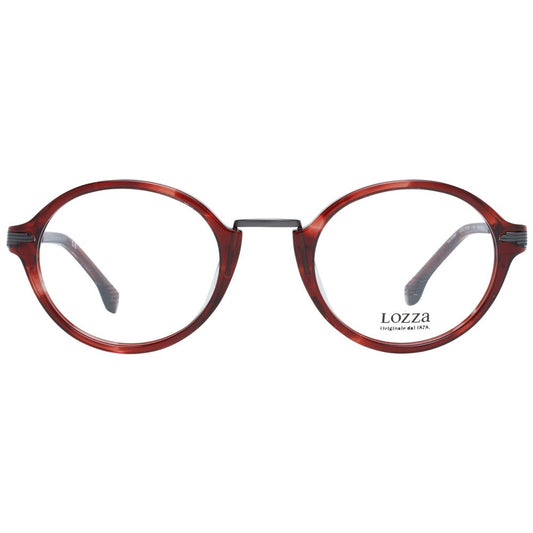 Lozza Burgundy Unisex Glasses Frame in metal and plastic with full-rim design, 48-23-140 size, featuring a spring hinge and branded case included.
